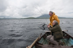 Landing a fish Landing a fish